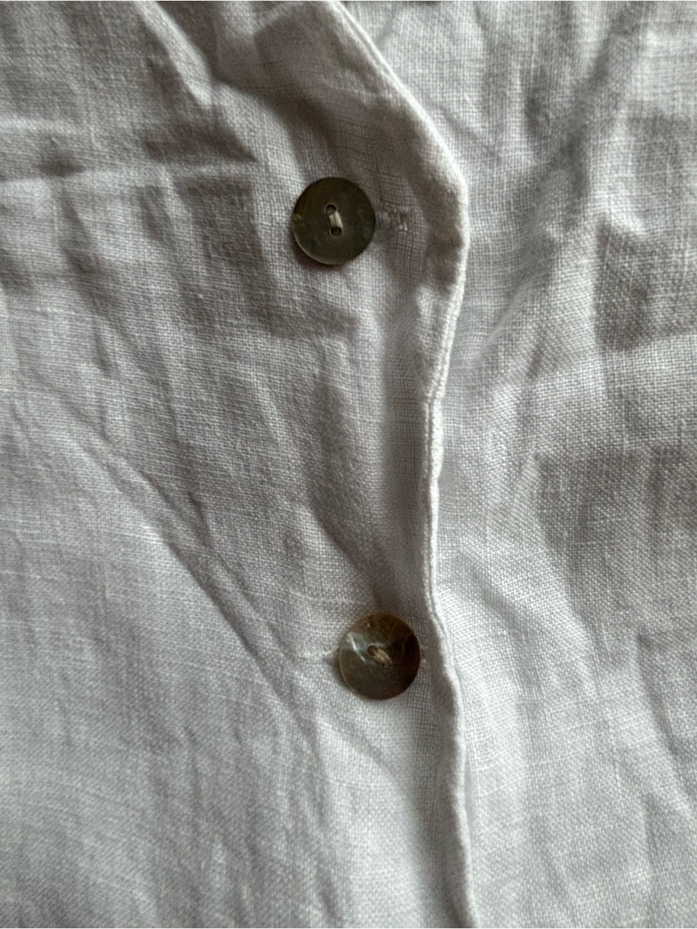 Pistache 100% Linen Vest and Cropped Pants Matching Set, Size Medium, White - Picture 5 of 14